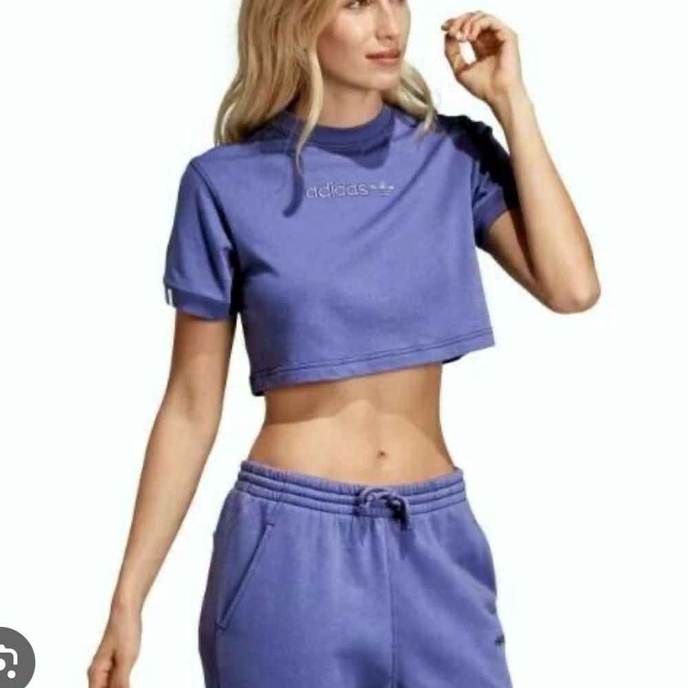 Purple Adidas Crop Tee